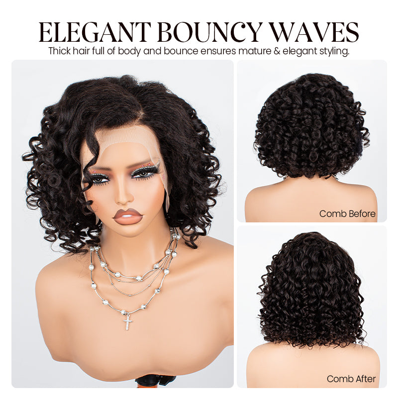 Chocolate Brown Spiral Curly 13x4 Transparent Lace Wig With Natural Hairline