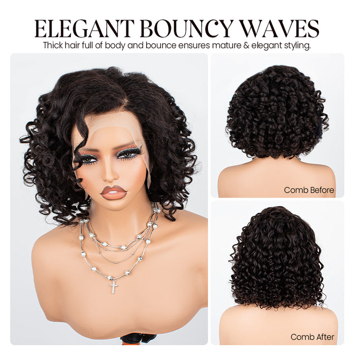 Chocolate Brown Spiral Curly 13x4 Transparent Lace Wig With Natural Hairline
