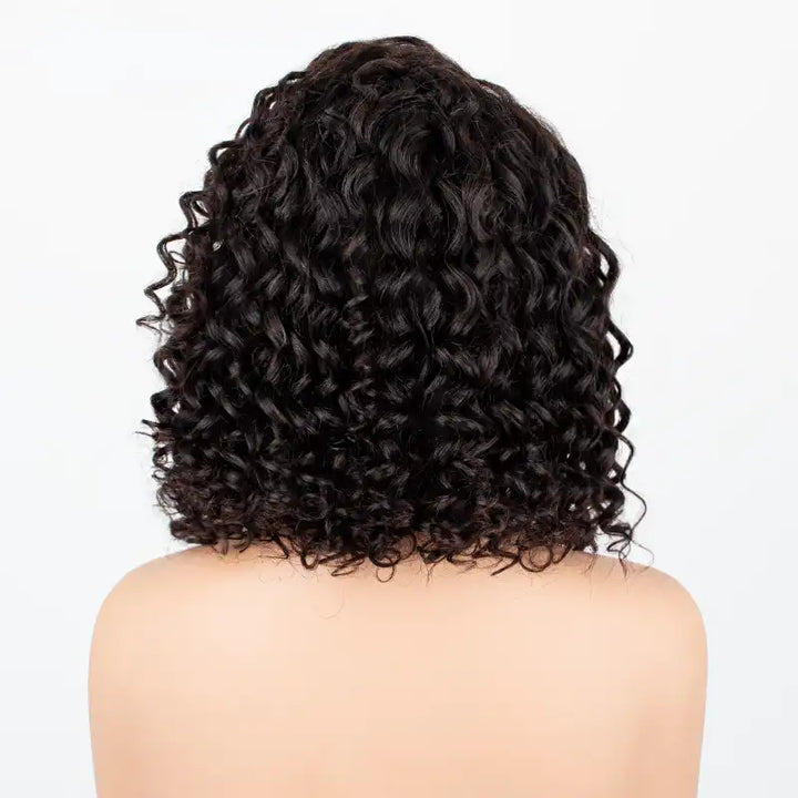 Perruque en dentelle transparente bouclée en spirale brun chocolat 13x4 avec ligne de cheveux naturelle 