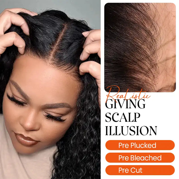 13x4 HD Transparent Lace Frontal Jerry Curly Human Hair Wig