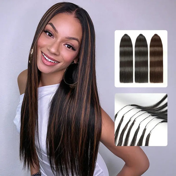 Trendy Colored Silky Straight Feather Crochet Human Hair Extensions