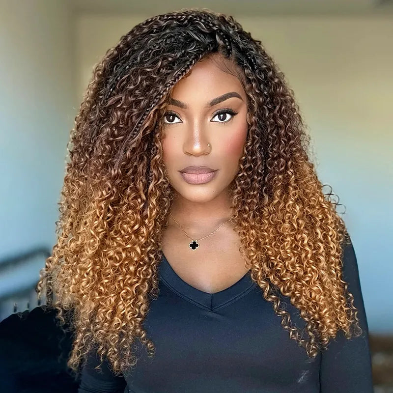 $109 = 3 Bundles | Jerry Curly Feather Crochet Human Hair Extensions Pre-Separated Knotless