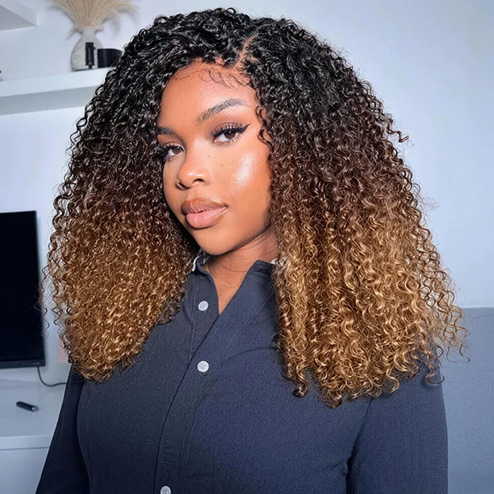 $109 = 3 Bundles | Jerry Curly Feather Crochet Human Hair Extensions Pre-Separated Knotless