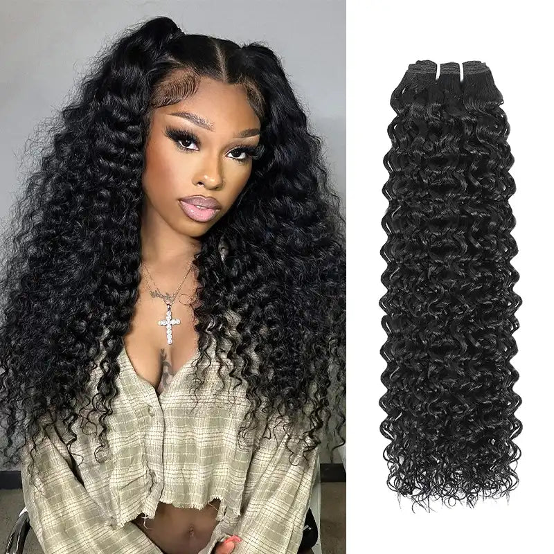 5x5 HD Lace Closure with 2 Bundles Human Hair Weave Extensions