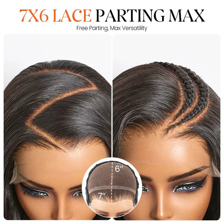 Perruque en cheveux humains lisses avec dentelle frontale transparente 13x4 