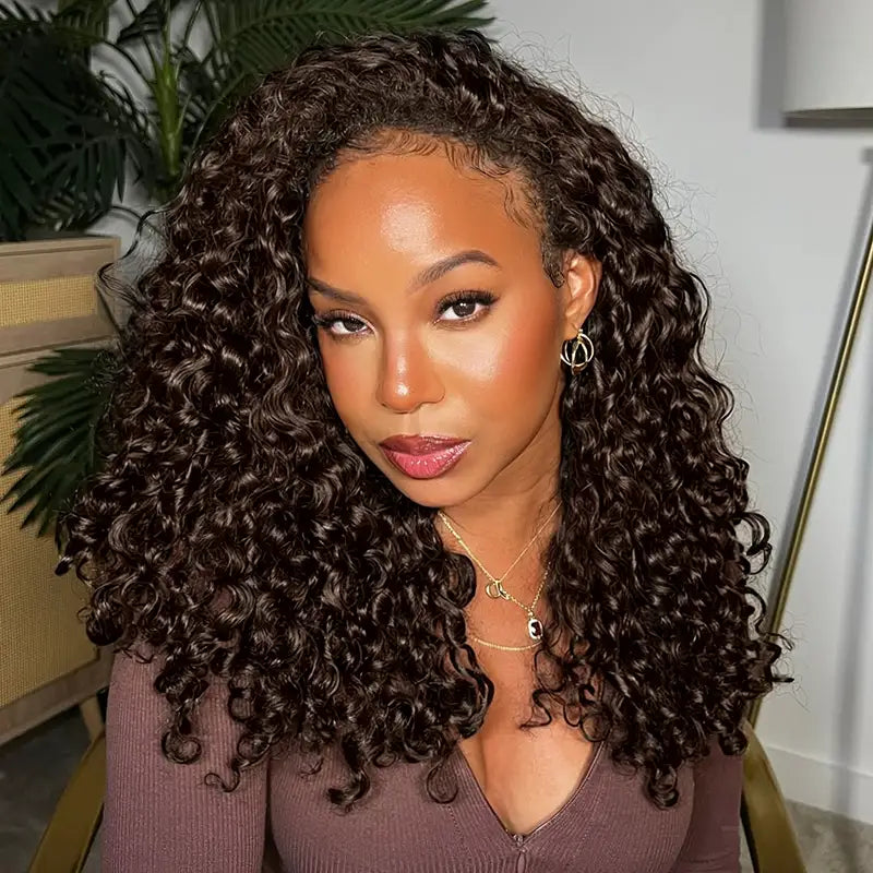 Colored Burmese Curly Feather Crochet Hair Extensions Human Hair