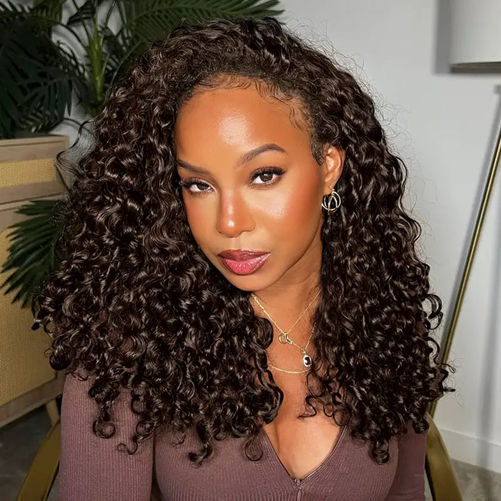 Colored Burmese Curly Feather Crochet Hair Extensions Human Hair