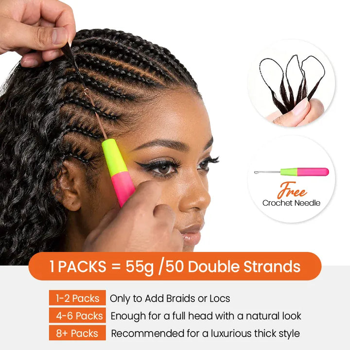 Colored Burmese Curly Feather Crochet Hair Extensions Human Hair