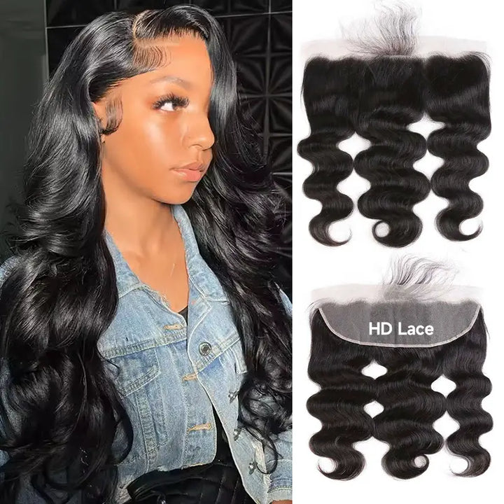 Cabello ondulado 13X4 con frente de encaje HD 