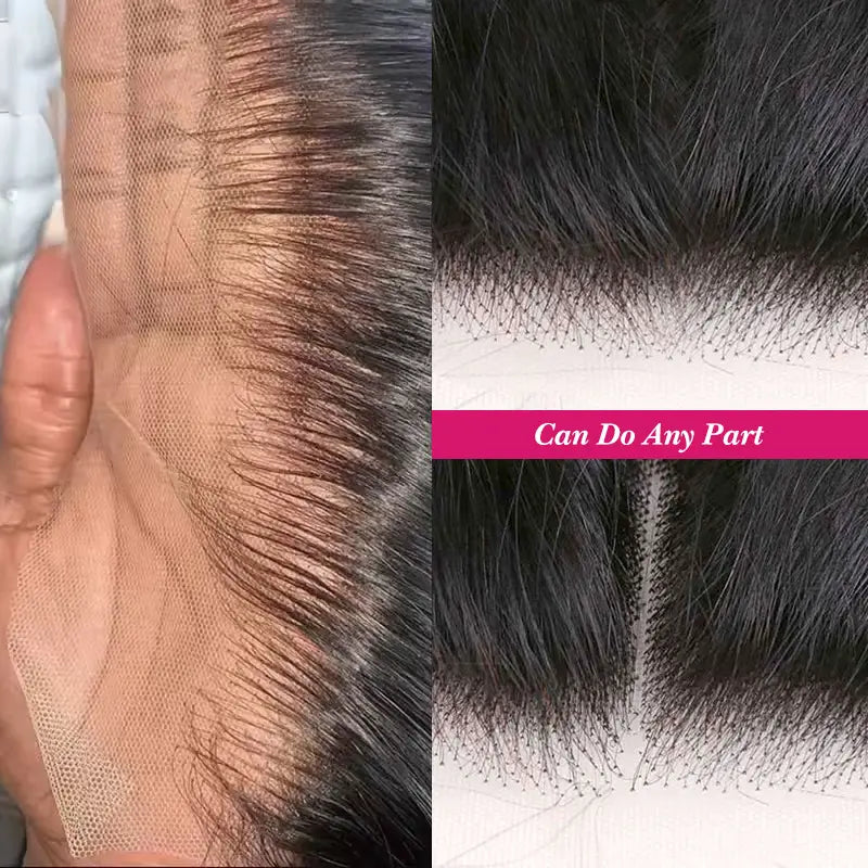 Cabello ondulado 13X4 con frente de encaje HD 