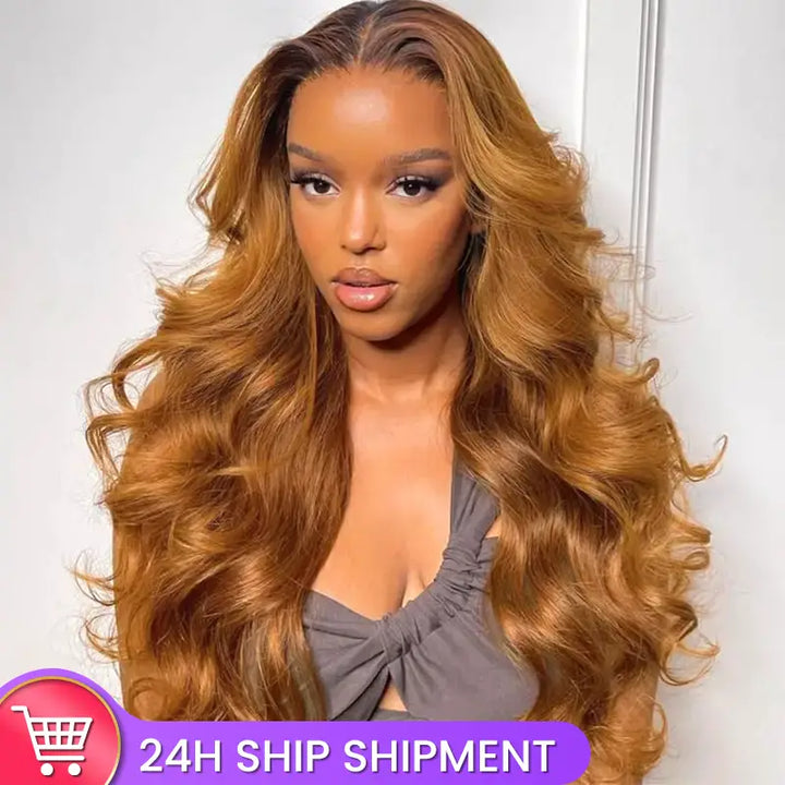 13x4 Body Wave Wear and Go Glueless Wig Colored Human Hair with Drawstring