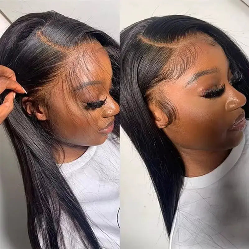 Cabello humano liso con encaje frontal HD de 13 x 4 