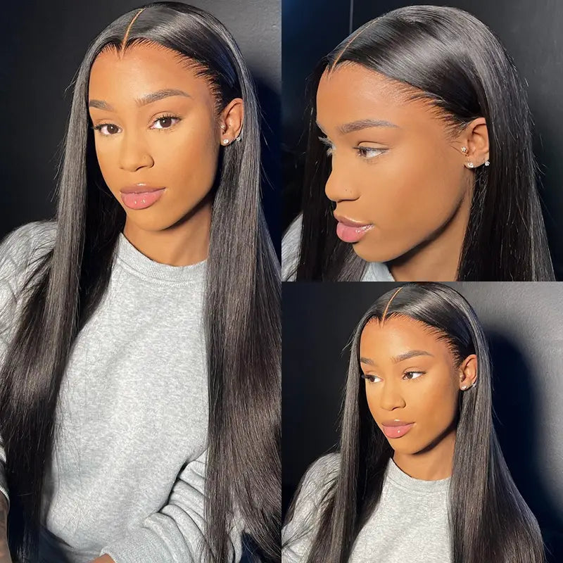 Cabello humano liso con encaje frontal HD de 13 x 4 