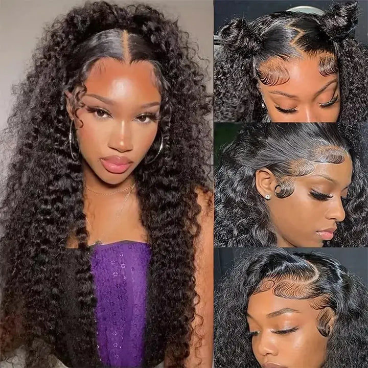 Peluca de cabello humano liso con encaje frontal transparente de 13 x 4 