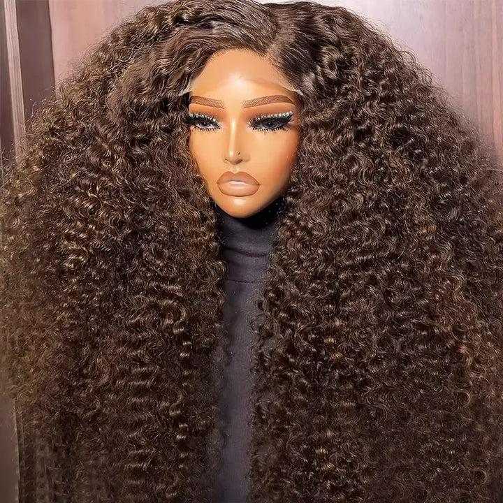 Perruque en cheveux humains lisses avec dentelle frontale transparente 13x4 