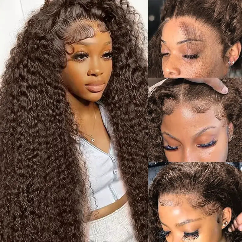 Perruque en cheveux humains lisses avec dentelle frontale transparente 13x4 