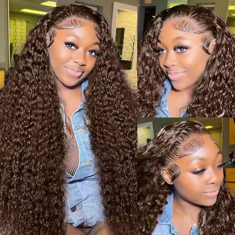 Perruque en cheveux humains lisses avec dentelle frontale transparente 13x4 