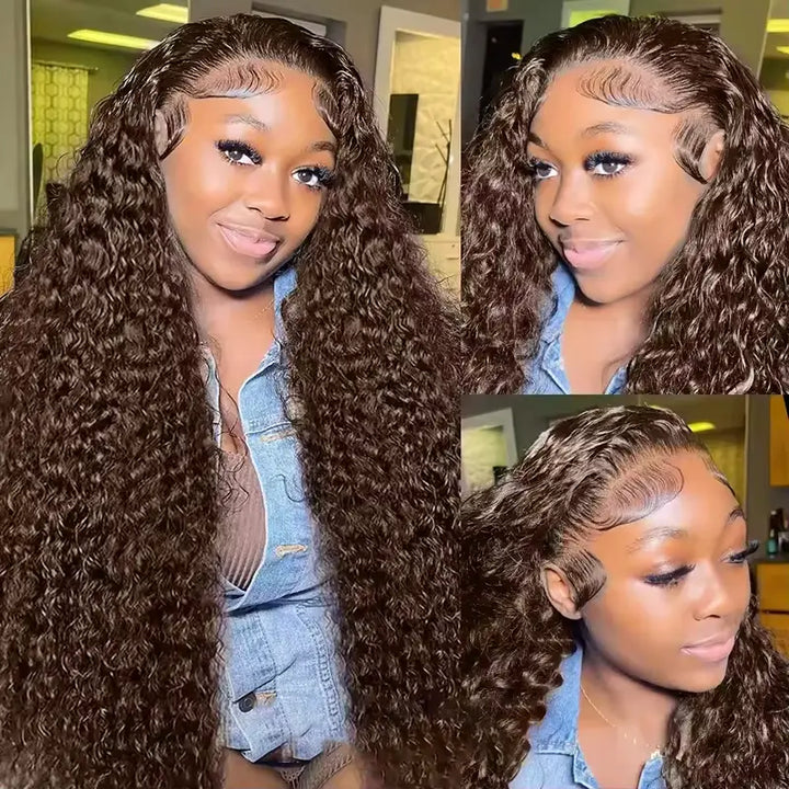 Perruque en cheveux humains lisses avec dentelle frontale transparente 13x4 