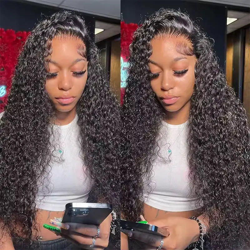 Peluca de cabello humano liso con encaje frontal transparente de 13 x 4 