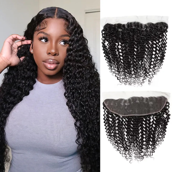 Perruques en cheveux humains ondulés profonds avec dentelle transparente 13x4 