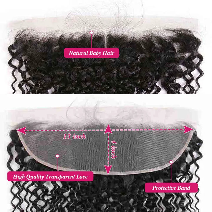 Perruques en cheveux humains ondulés profonds avec dentelle transparente 13x4 