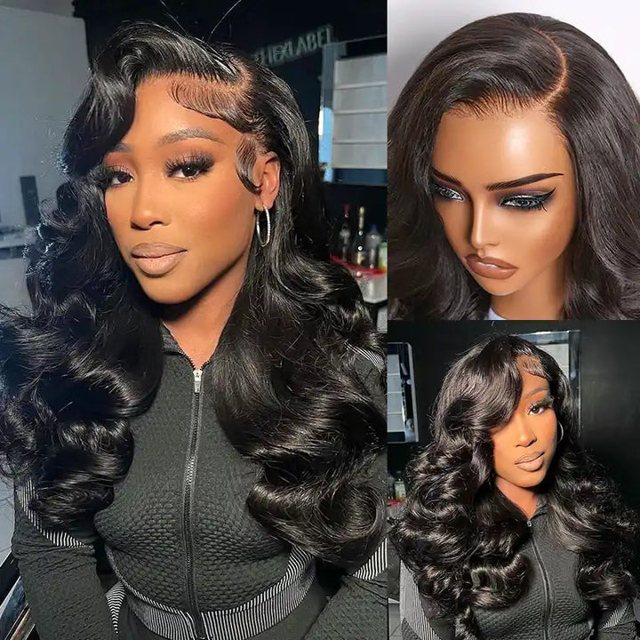 13x4 Body Wave Wear and Go Glueless Wig Colored Human Hair with Drawstring