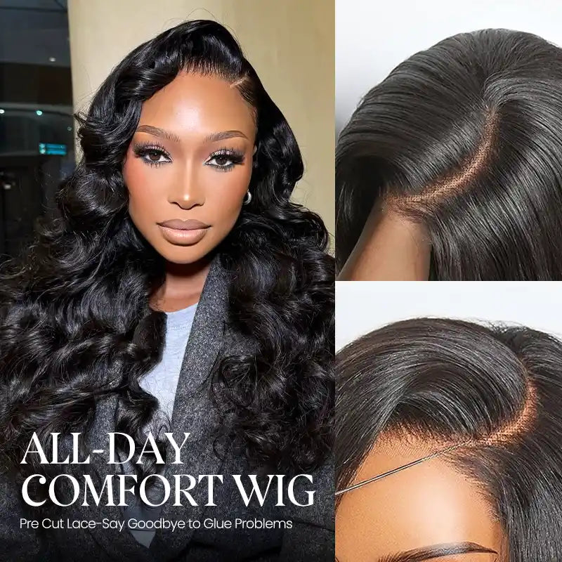 13x4 Body Wave Wear and Go Glueless Wig Colored Human Hair with Drawstring