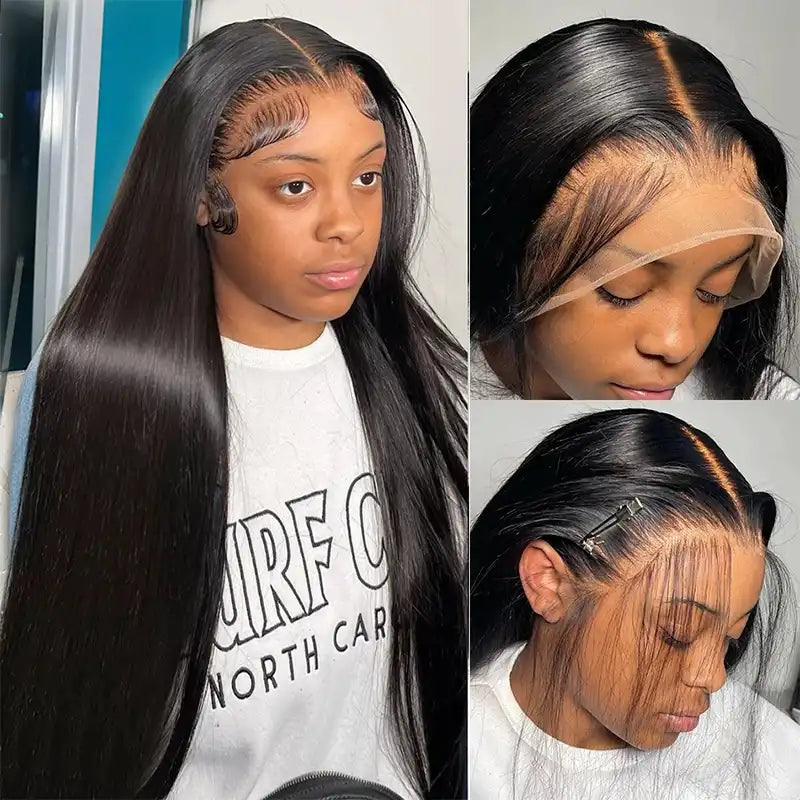 13x4 HD Lace Frontal Straight Human Hair Wig With Pre-Bleached & Silky Soft