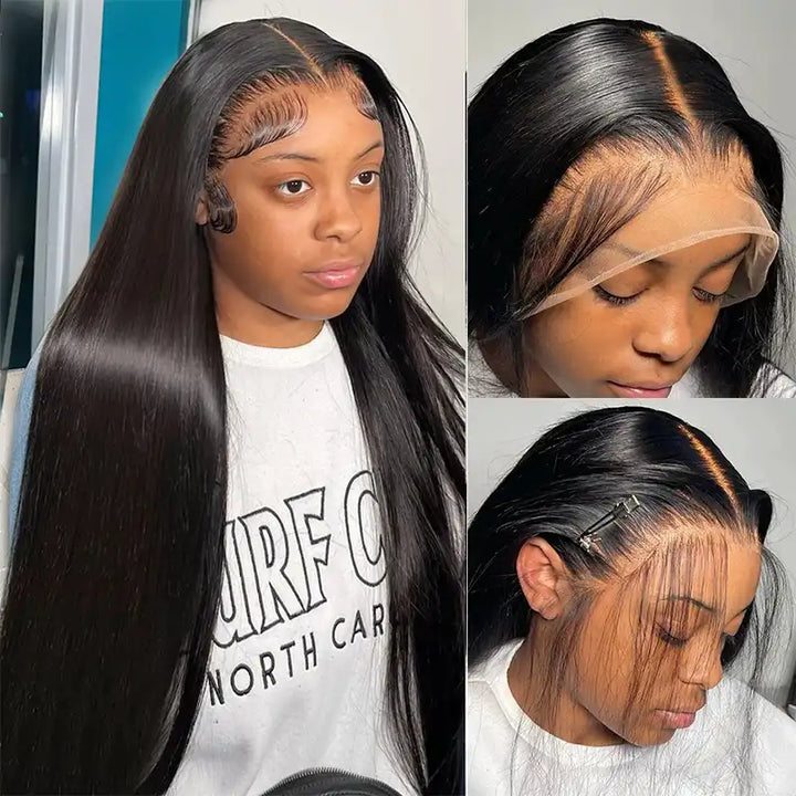 13x4 HD Lace Frontal Straight Human Hair Wig With Pre-Bleached & Silky Soft