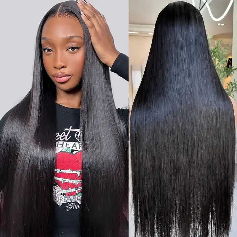 13x4 HD Lace Frontal Straight Human Hair Wig With Pre-Bleached & Silky Soft