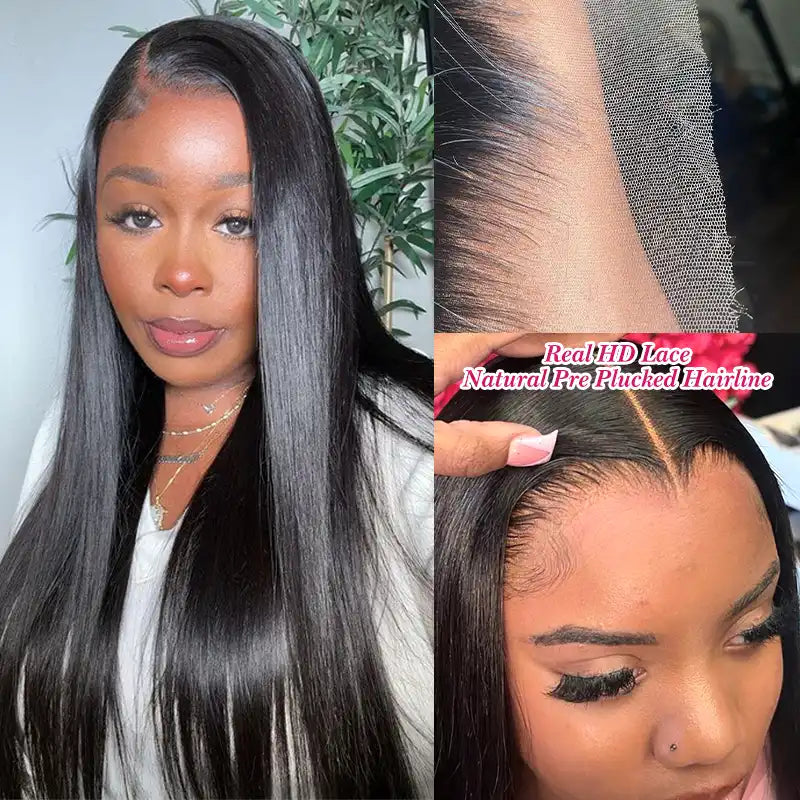 13x4 HD Lace Frontal Straight Human Hair Wig With Pre-Bleached & Silky Soft
