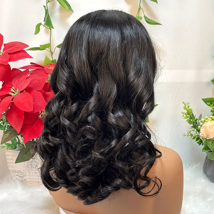 Ocean Wave Natural Color Human Hair 13x4 Lace Front Wig