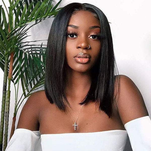 13x4 Lace Frontal Straight Hair Bob Wig Natural Color