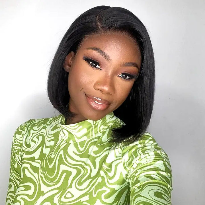 13x4 Lace Frontal Straight Hair Bob Wig Natural Color