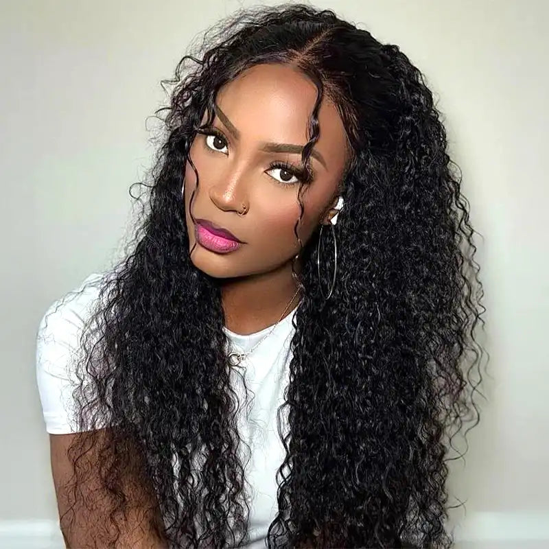 Perruques en cheveux humains ondulés profonds avec dentelle frontale transparente 13x4 