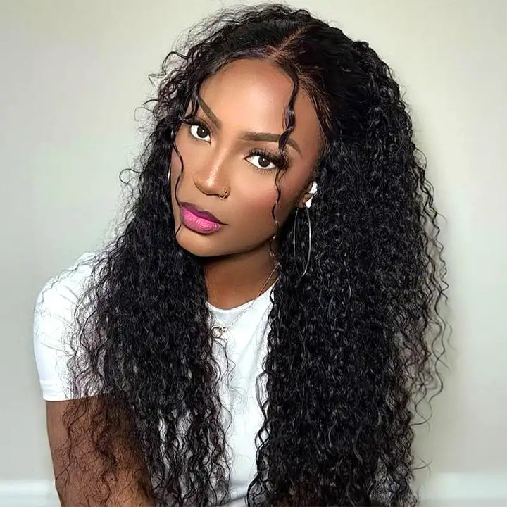 Perruques en cheveux humains ondulés profonds avec dentelle frontale transparente 13x4 