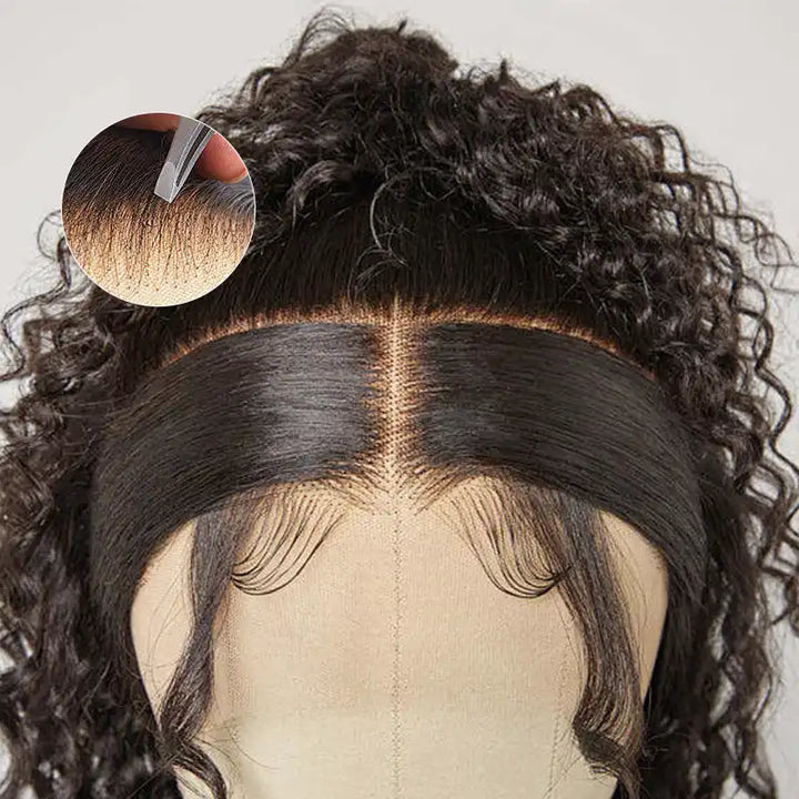 Perruques en cheveux humains ondulés profonds avec dentelle frontale transparente 13x4 