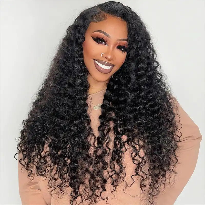 13x4 Tranparent Lace Front Human Hair Deep Wave Wigs