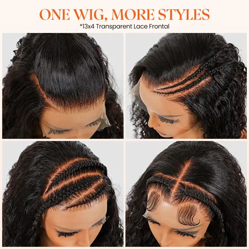 13x4 HD Transparent Lace Frontal Jerry Curly Human Hair Wig