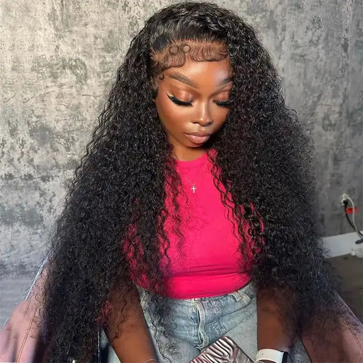 13x4 HD Transparent Lace Frontal Jerry Curly Human Hair Wig