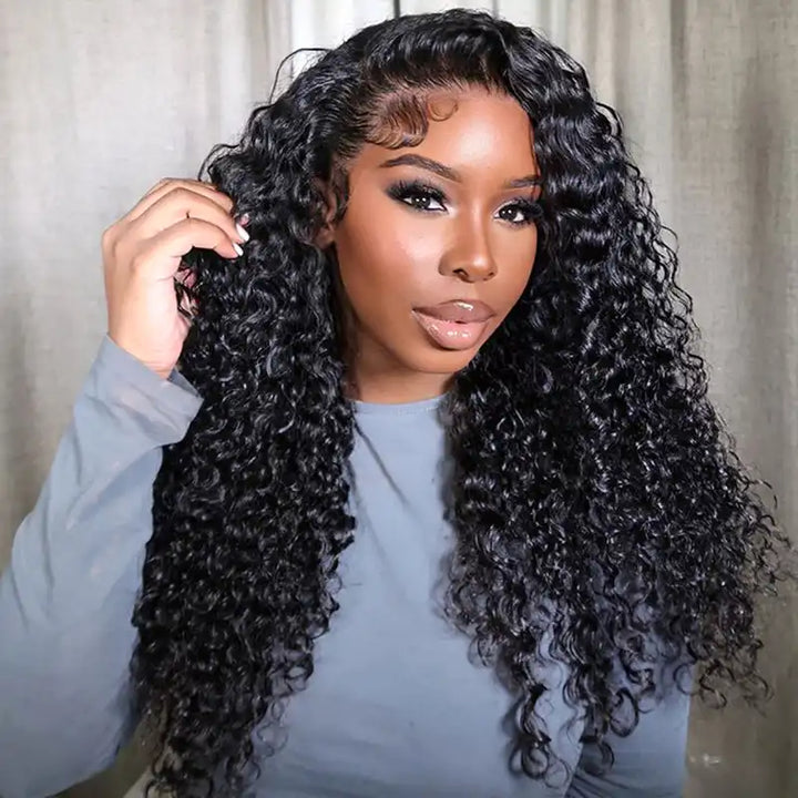 13x4 HD Transparent Lace Frontal Jerry Curly Human Hair Wig