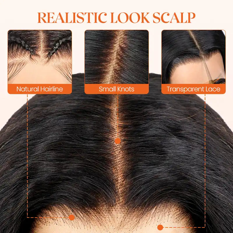 Kinky Straight 13x4 Lace Front Human Hair Wigs for Women