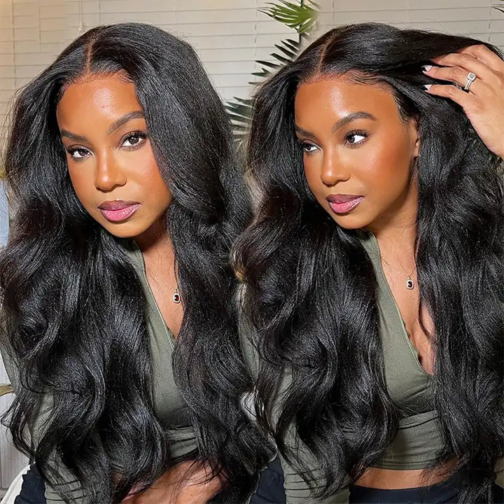 Kinky Straight 13x4 Lace Front Human Hair Wigs for Women