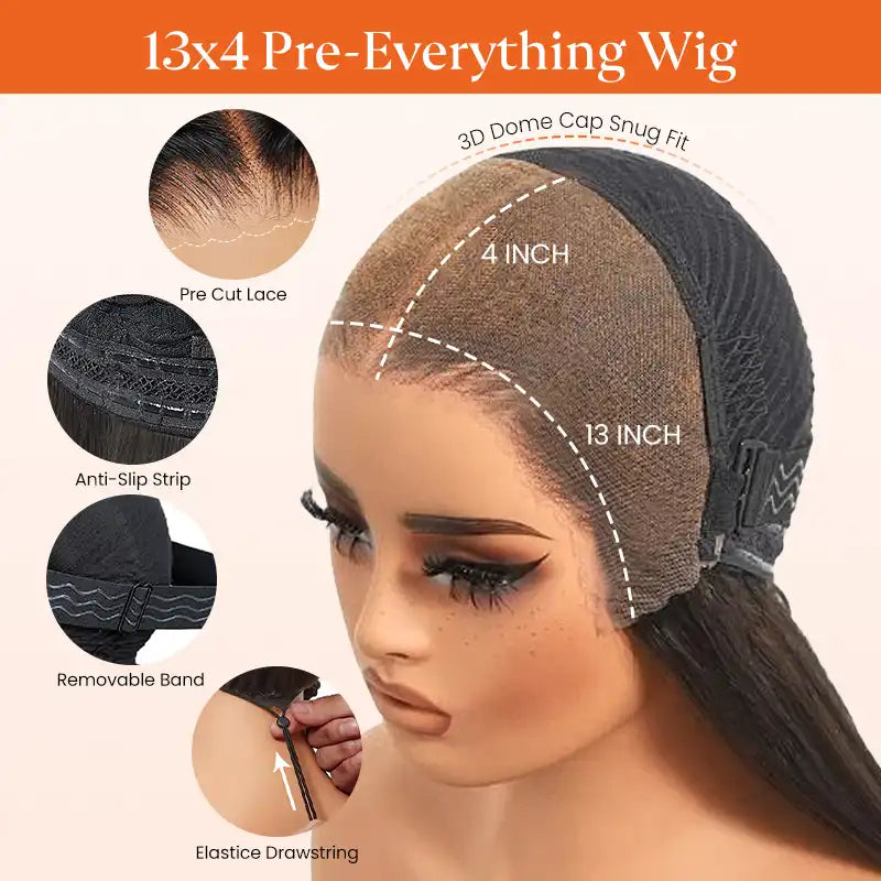 All-Day Comfort™ Wig Burmese Curly 13x4 Ear-to-ear Transparent Lace Human Hair