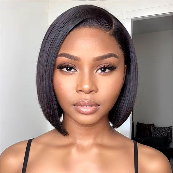 13x4 Lace Frontal Straight Hair Bob Wig Natural Color