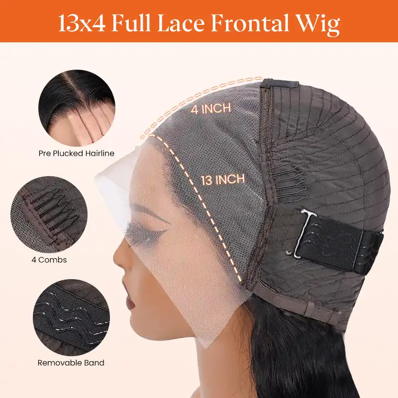 13x4 Lace Frontal Straight Hair Bob Wig Natural Color