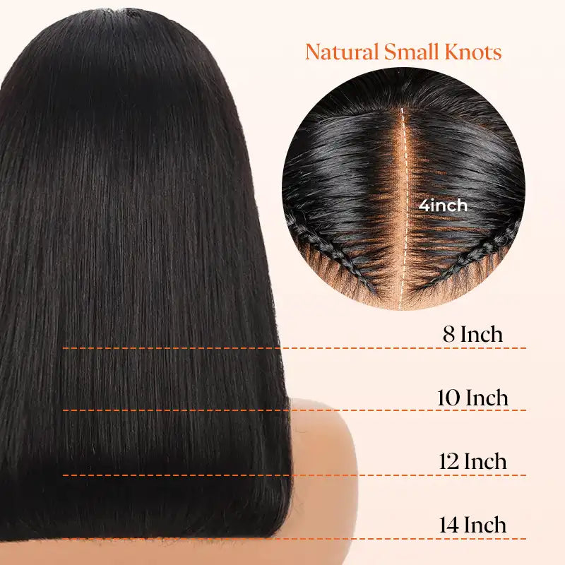 13x4 Lace Frontal Straight Hair Bob Wig Natural Color