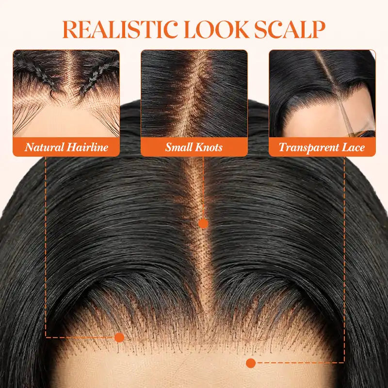 13x4 Lace Frontal Straight Hair Bob Wig Natural Color