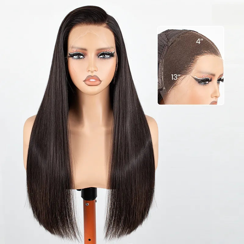 Super Double Drawn Bone Straight 13x4 HD Lace Frontal Glueless Human Hair Wig