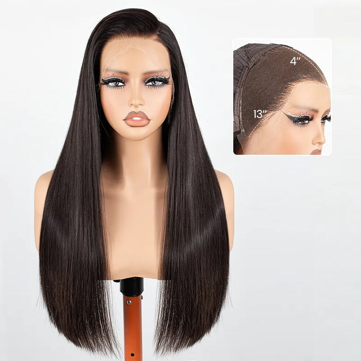 Super Double Drawn Bone Straight 13x4 HD Lace Frontal Glueless Human Hair Wig